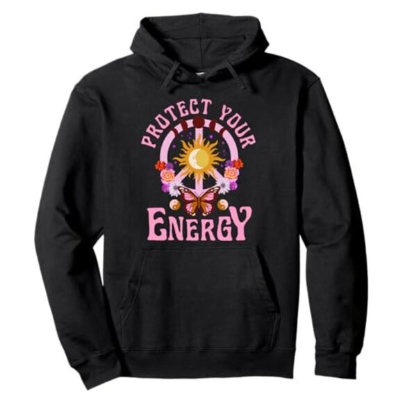 Other - Protect Your Energy Graphic Top peace moon celestial hippie Pullover Hoodie